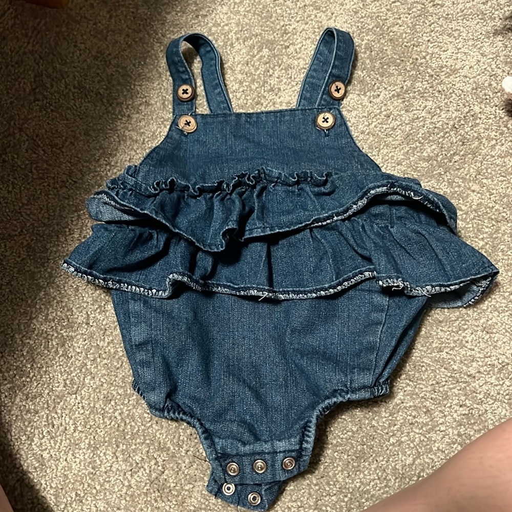 Mud Pie Jean Romper—Worn once